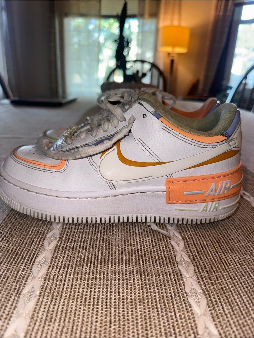 Nike Air Force 1 Shadow White Multi Color DX3718-100 Women’s Sz 7 Pastel